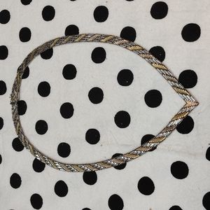 Sterling silver Tri Color V Necklace